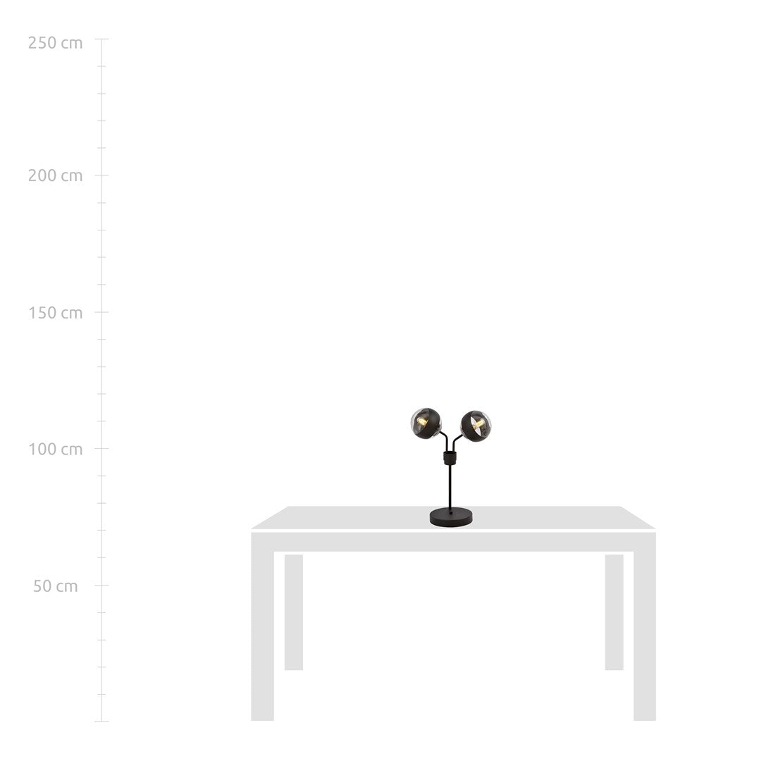 Stalinė lempa Juoda 2 - šoninis vaizdas