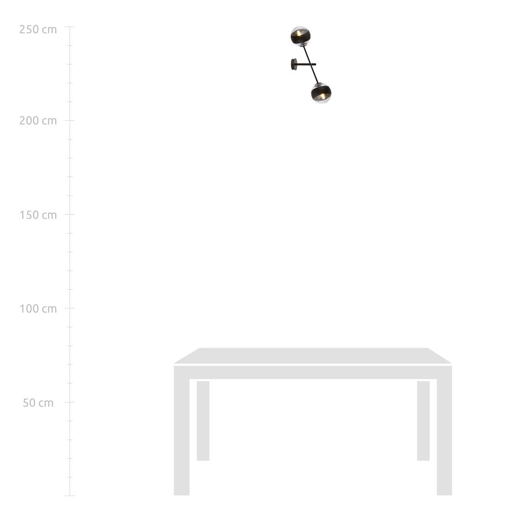 Sieninis šviestuvas Juoda 2 - apšvietimas