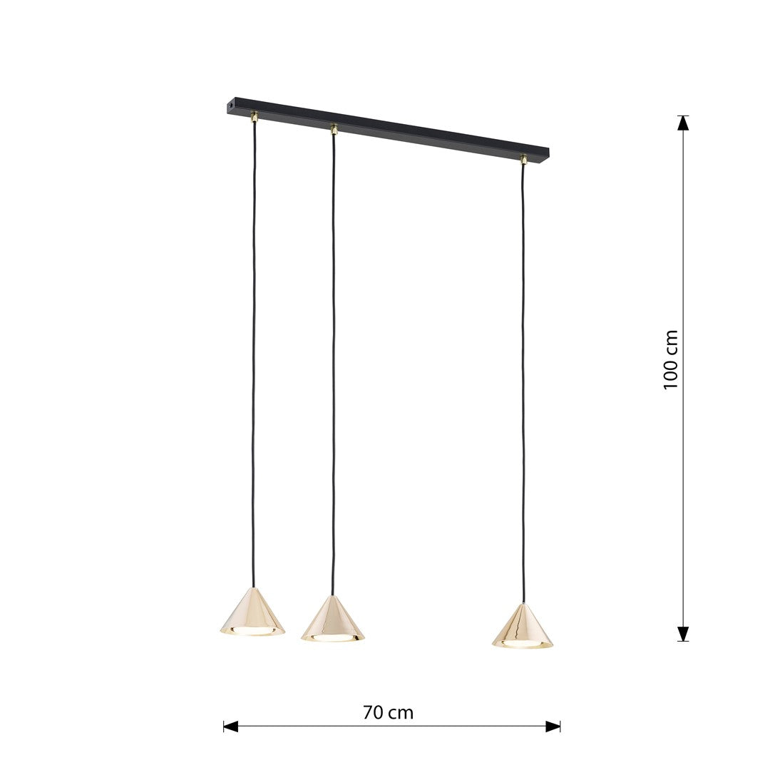ELIT Pakabinamas šviestuvas Black, gold 3 - viršus/apačia