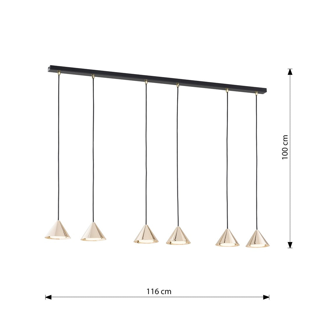 ELIT Pakabinamas šviestuvas Black, gold 6 - montavimo detalės
