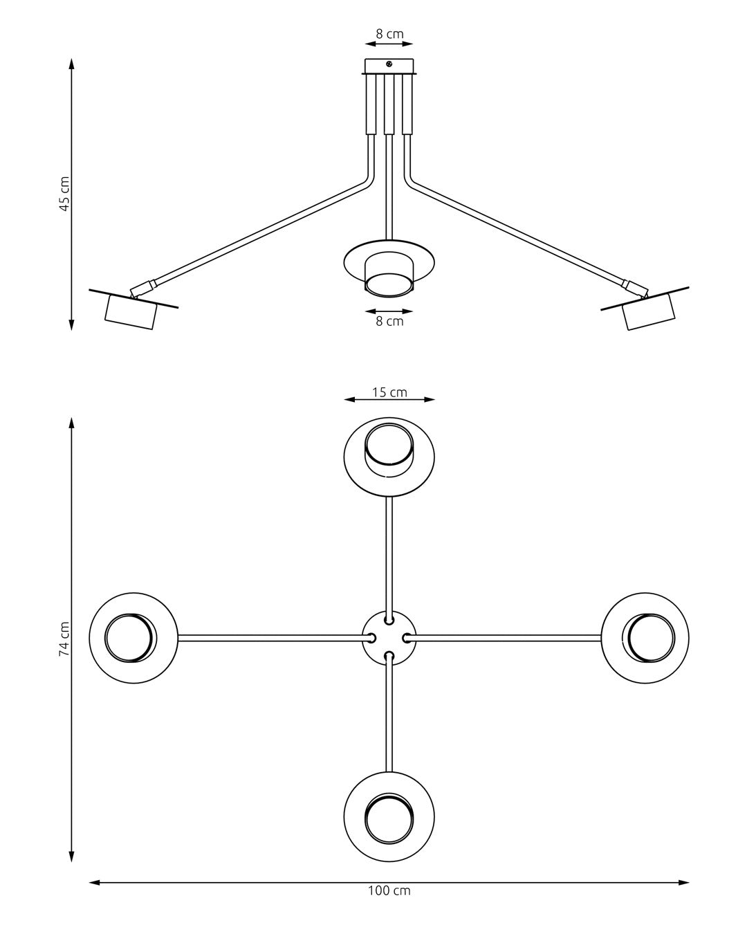 MIZU Lubinis šviestuvas Juoda 4 - apšvietimas