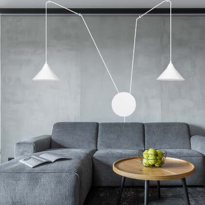 ABRAMO Pakabinamas šviestuvas Balta 2 - montavimo detalės