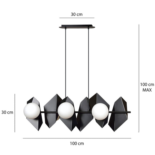 Pakabinamas šviestuvas Juoda 6 - detalus vaizdas