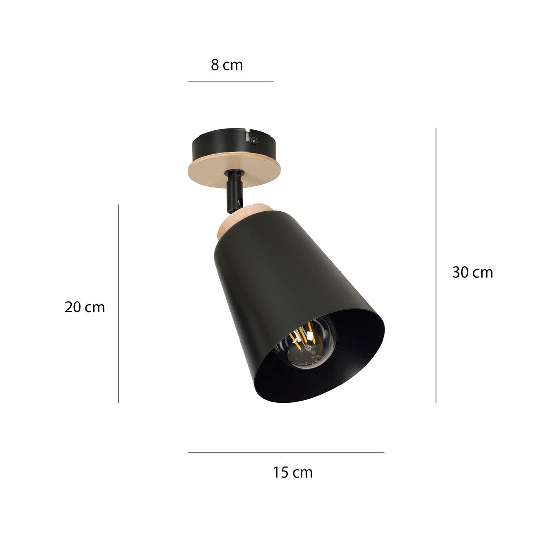 ATLAS Lubinis šviestuvas Juoda 1 - viršus/apačia