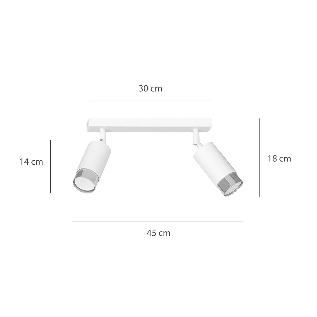 HIRO Lubinis šviestuvas White, silver 2 - viršus/apačia