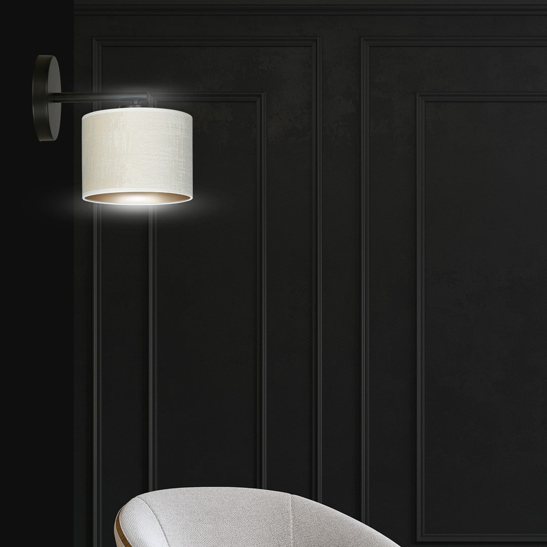 HILDE Sieninis šviestuvas Juoda 1 - medžiagų tekstūra