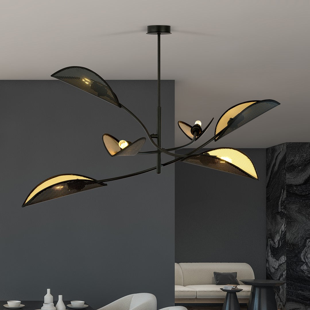 LOTUS Lubinis šviestuvas Juoda 6 - dizaino detalės