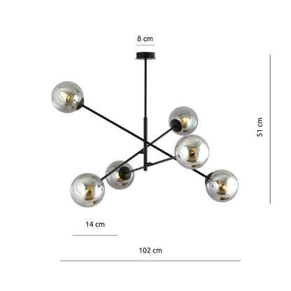 LINEAR Pakabinamas šviestuvas Juoda 6 - viršus/apačia