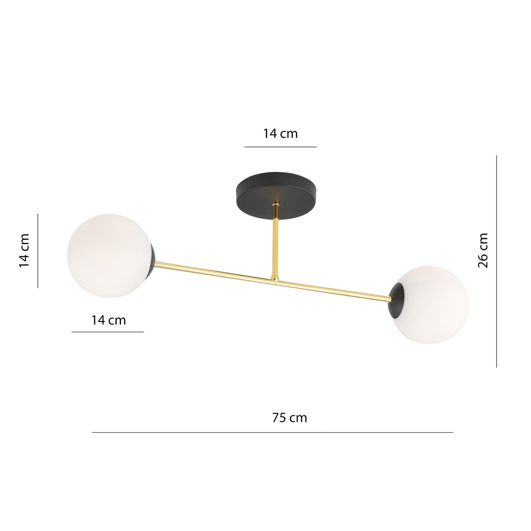 MAGNUM Lubinis šviestuvas Black, gold 2 - konstrukcijos detalės