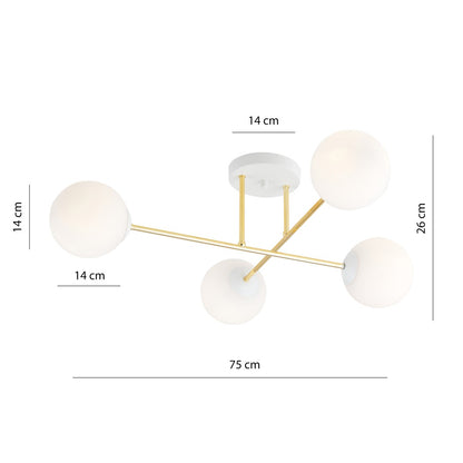 MAGNUM Lubinis šviestuvas White, Gold 4 - konstrukcijos detalės