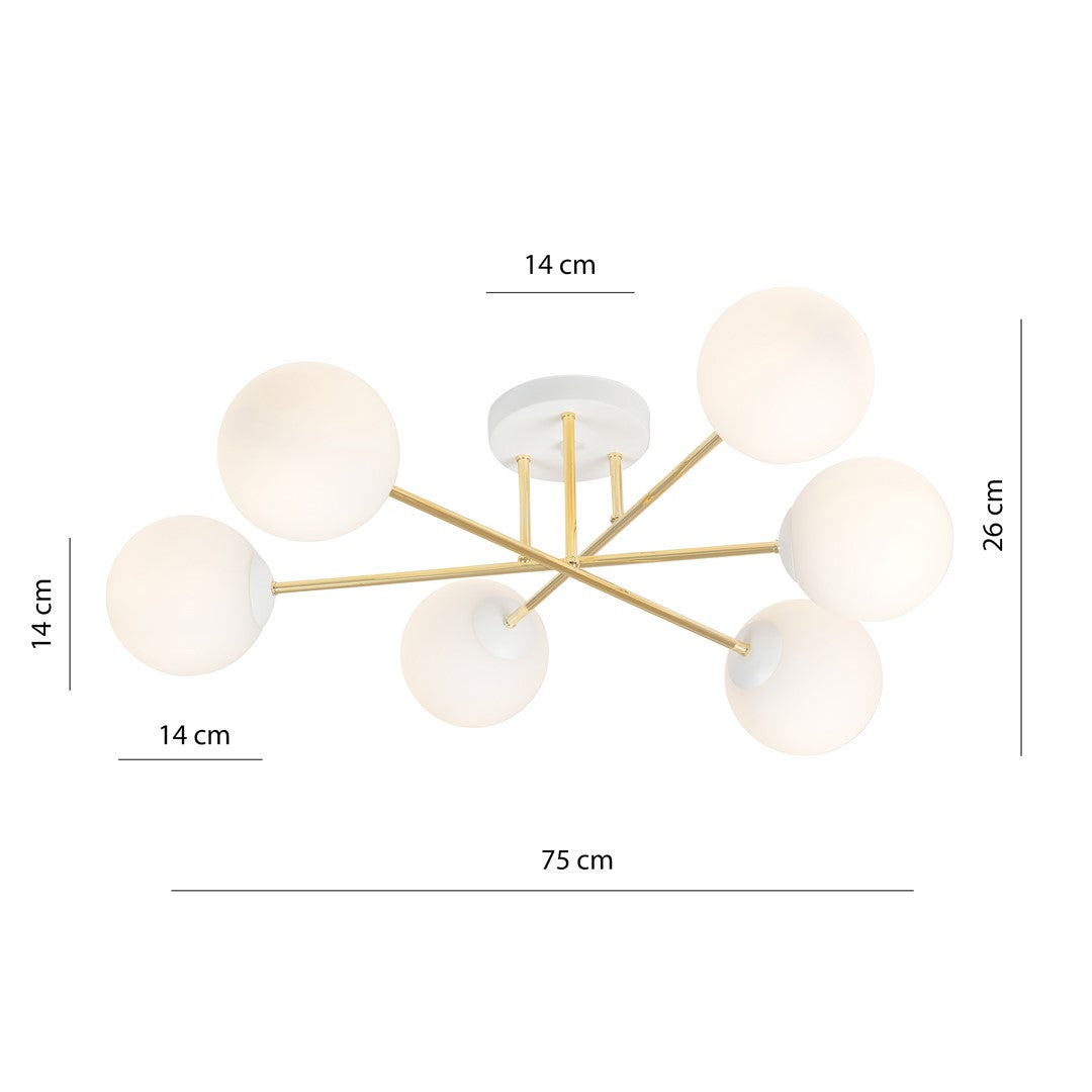 MAGNUM Lubinis šviestuvas White, Gold 6 - konstrukcijos detalės