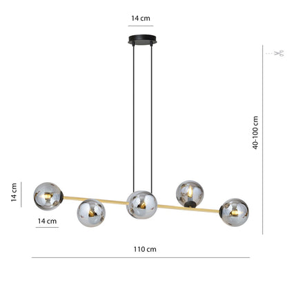 GRAVITY Pakabinamas šviestuvas Black, gold 6 - viršus/apačia