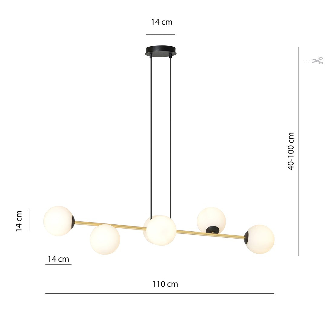 GRAVITY Pakabinamas šviestuvas Black, gold 6 - montavimo detalės