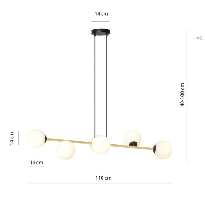 GRAVITY Pakabinamas šviestuvas Black, gold 6 - montavimo detalės