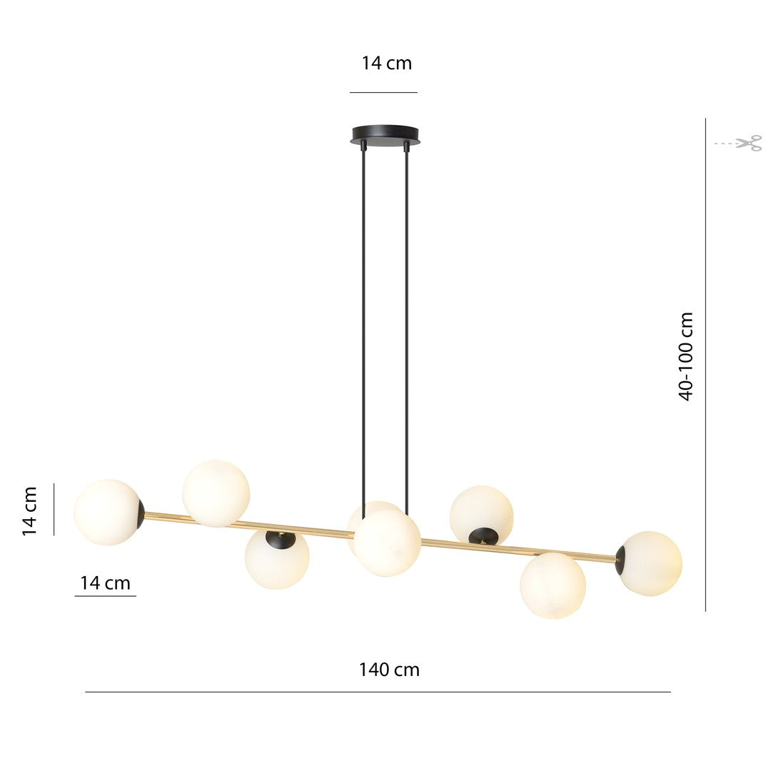 GRAVITY Pakabinamas šviestuvas Black, gold 8 - montavimo detalės