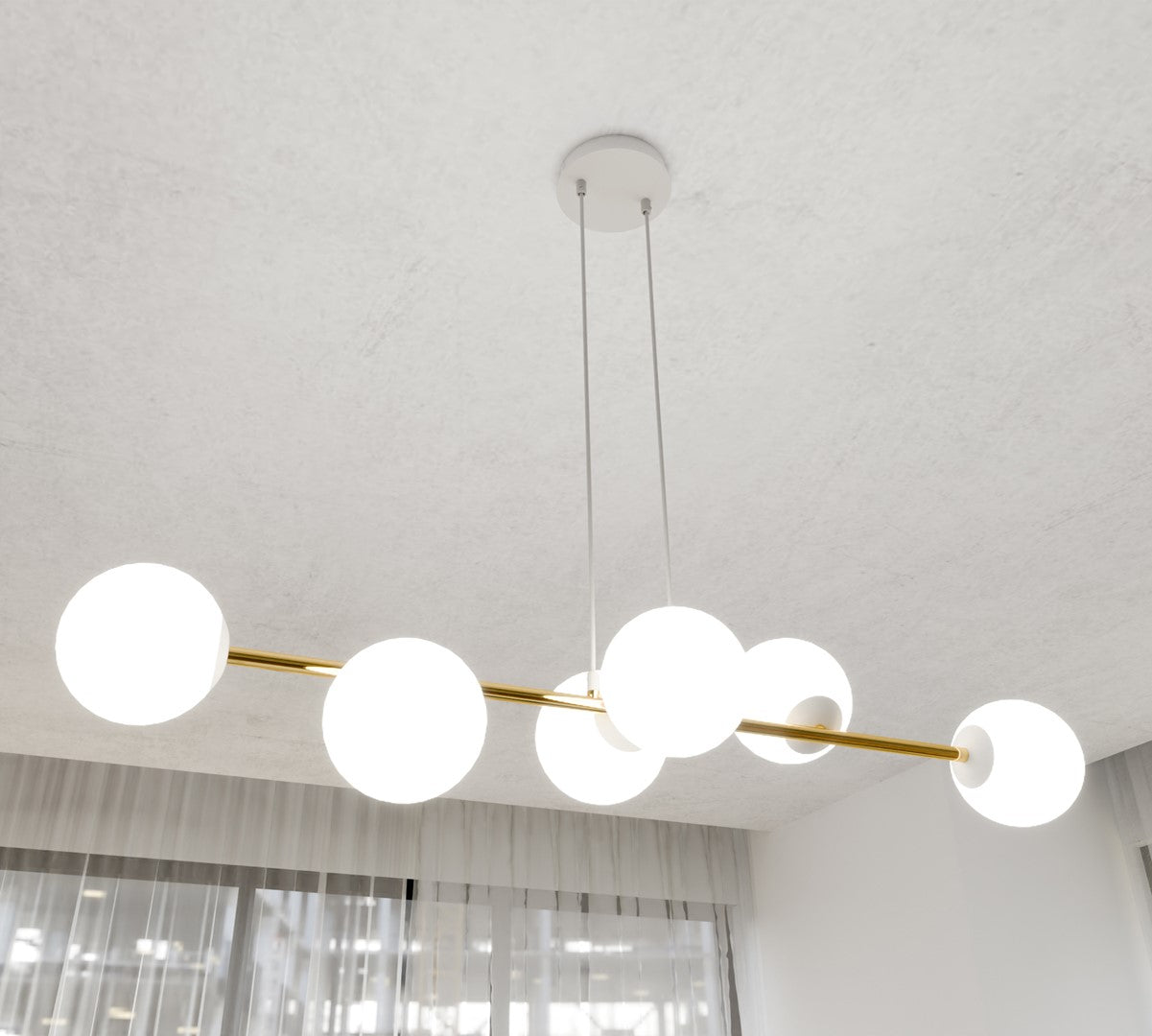 GRAVITY Pakabinamas šviestuvas White, Gold 6 - viršus/apačia