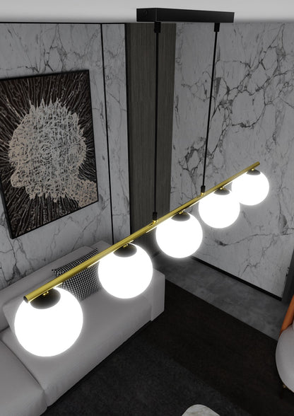 ALLORA Pakabinamas šviestuvas Black, gold 5 - medžiagų tekstūra