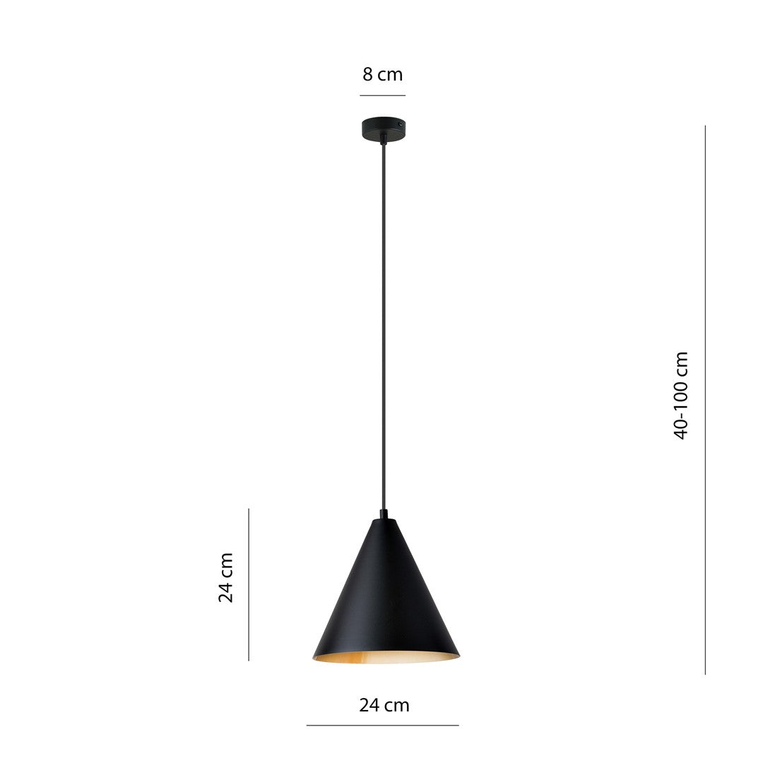 REBEL Pakabinamas šviestuvas Black, gold 1 - interjere