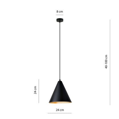 REBEL Pakabinamas šviestuvas Black, gold 1 - interjere