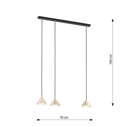 ELIT Pakabinamas šviestuvas Black, gold 3 - viršus/apačia