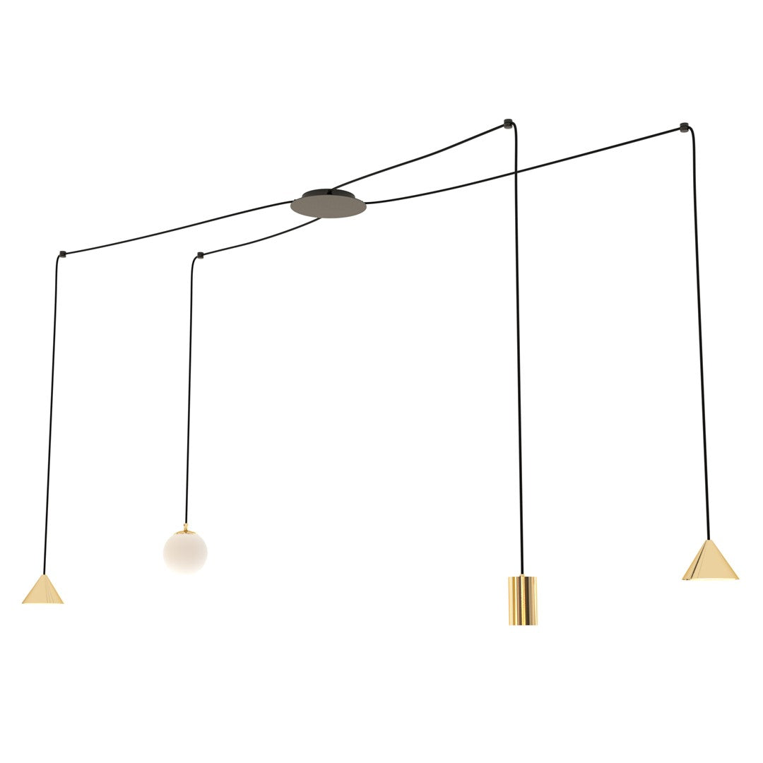 FUJI Pakabinamas šviestuvas Gold, black 4 - bendras vaizdas