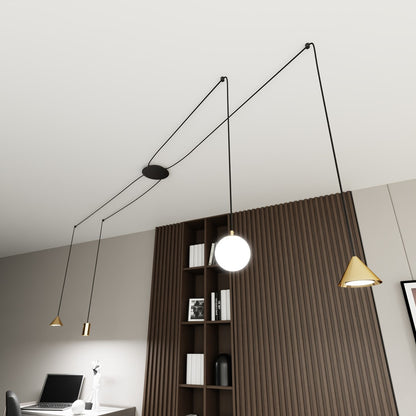 FUJI Pakabinamas šviestuvas Gold, black 4 - interjere