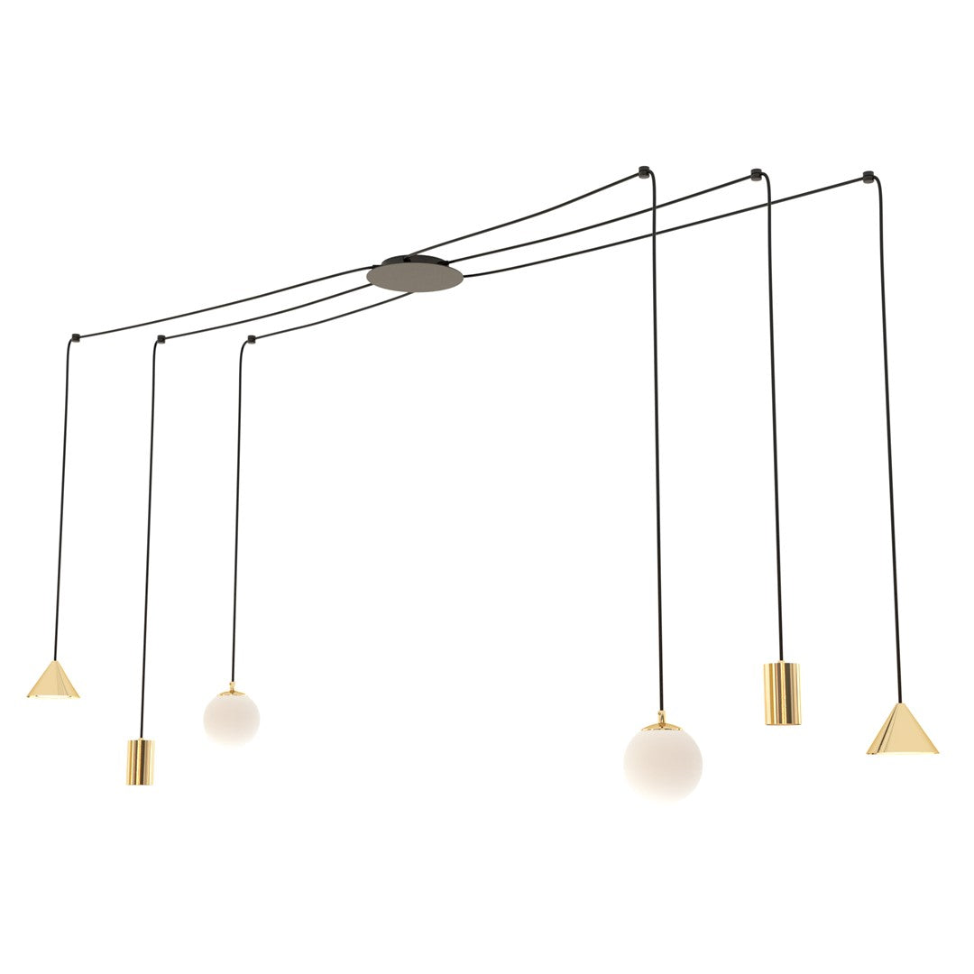 FUJI Pakabinamas šviestuvas Gold, black 6 - bendras vaizdas