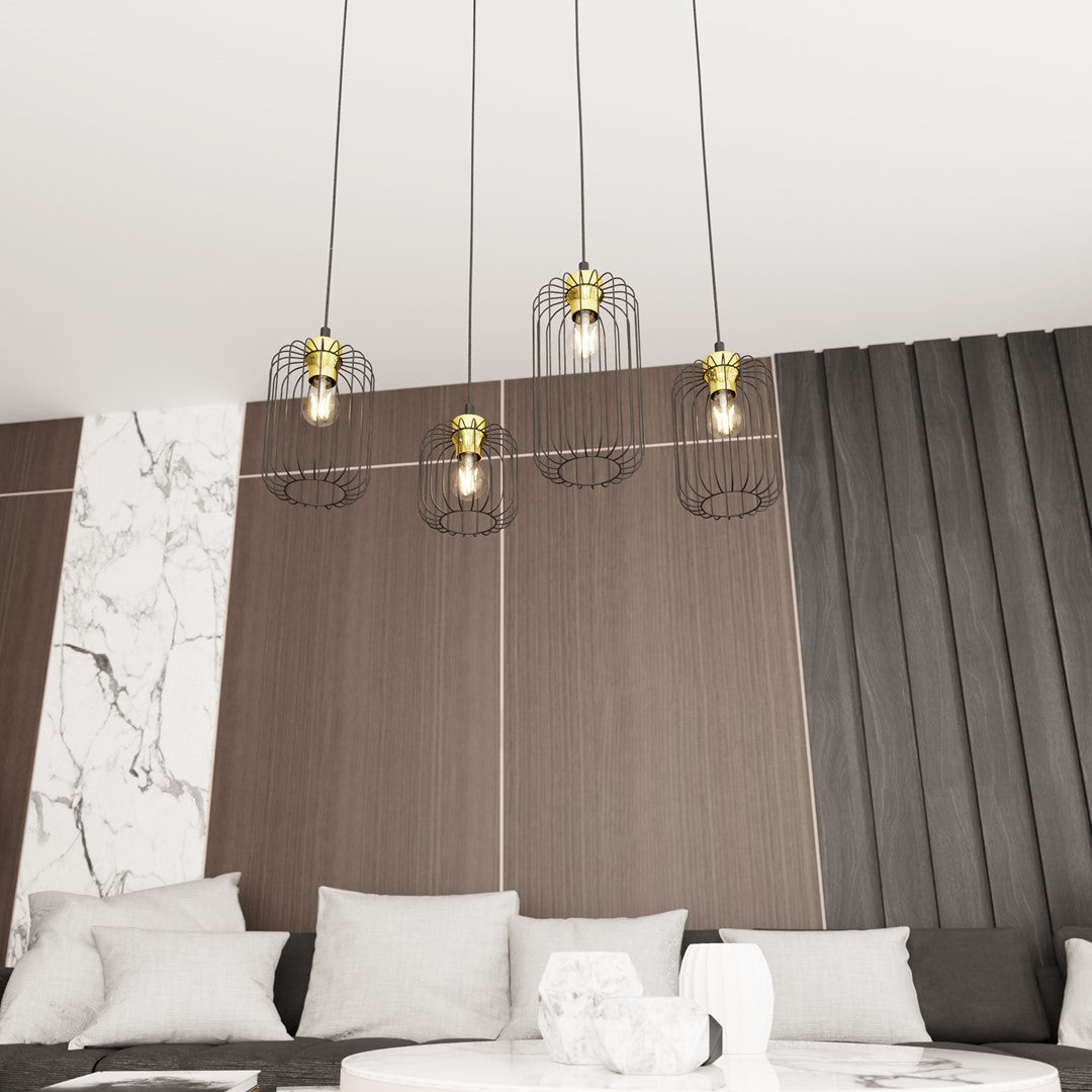 VANDER Pakabinamas šviestuvas Black, gold 4 - konstrukcijos detalės