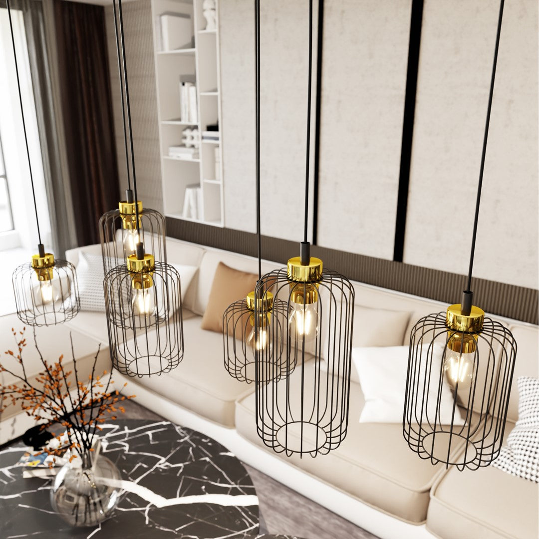 VANDER Pakabinamas šviestuvas Black, gold 6 - šoninis vaizdas