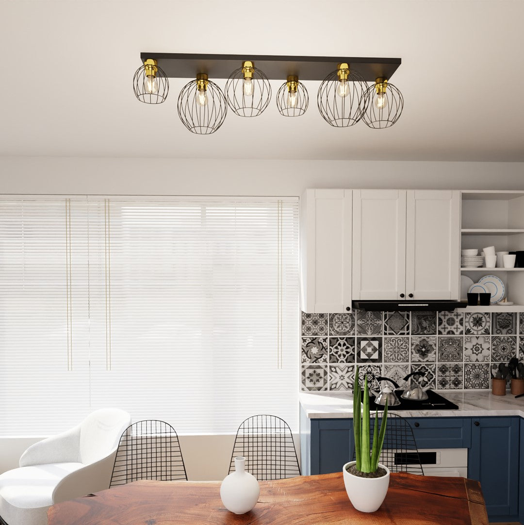 NEST Lubinis šviestuvas Black, gold 6 - detalus vaizdas