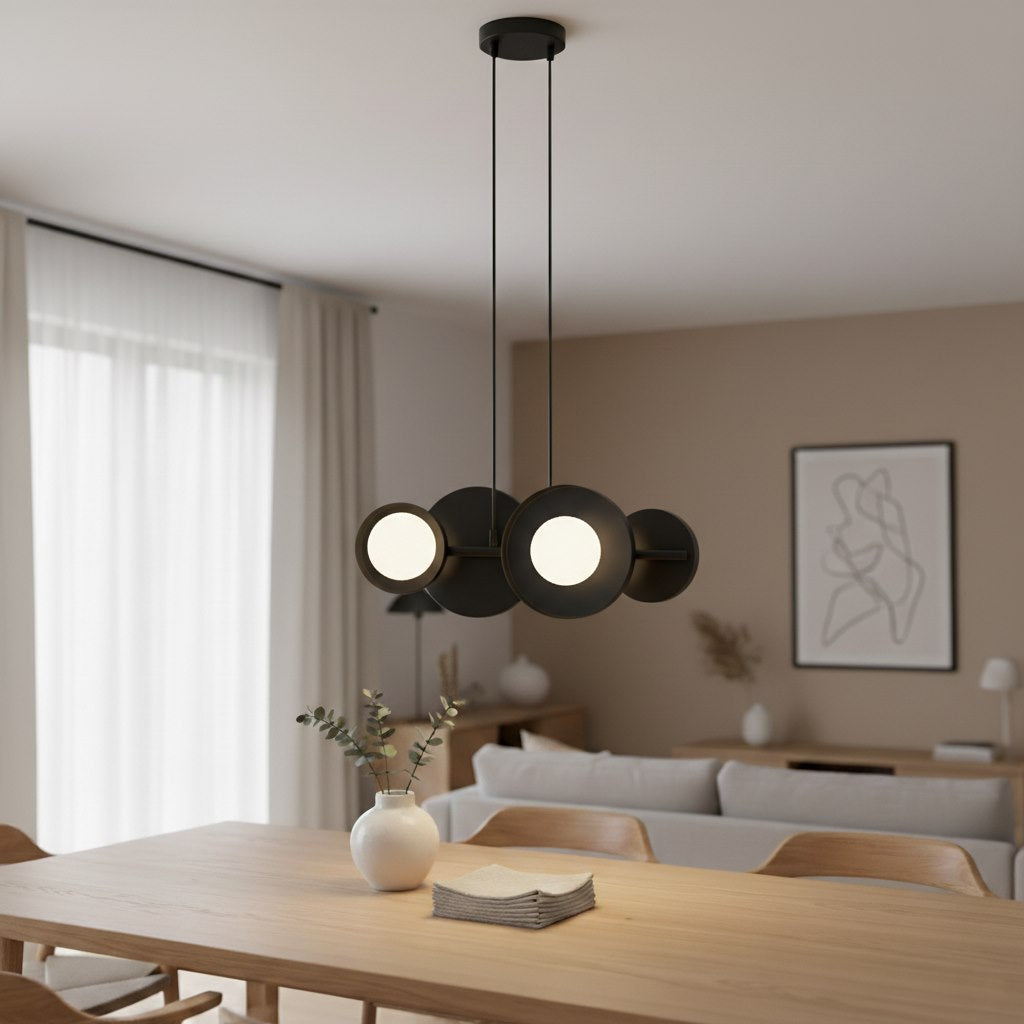 MODEL Pakabinamas šviestuvas Juoda 4 - šoninis vaizdas