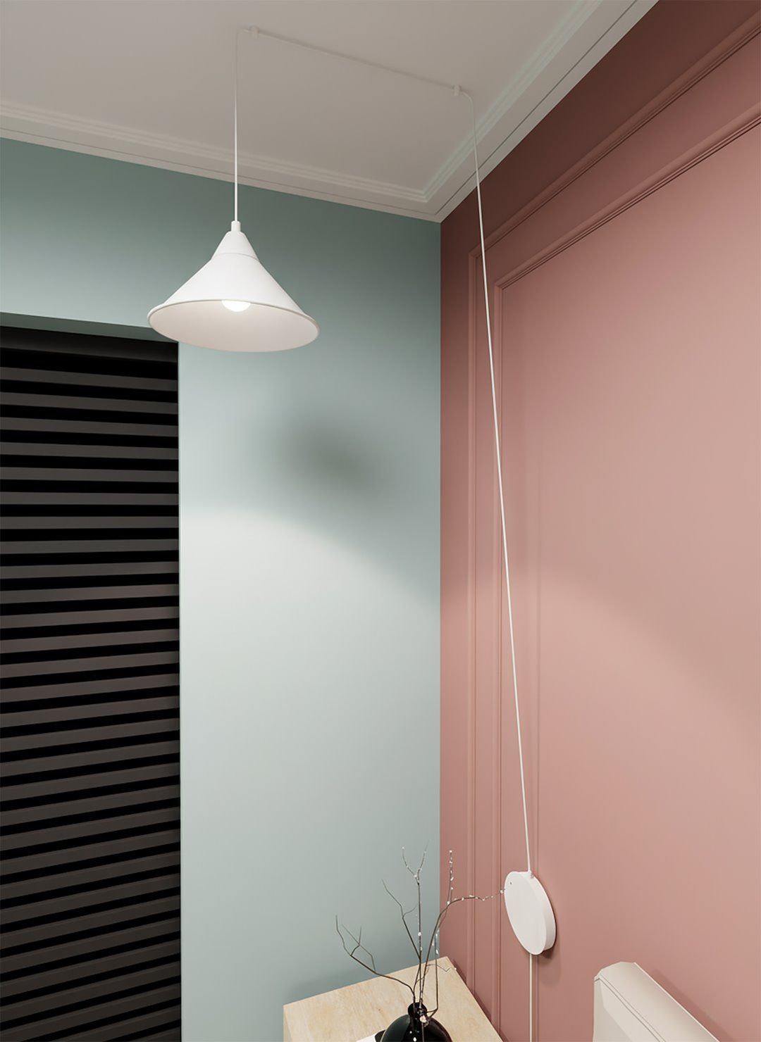 ABRAMO Pakabinamas šviestuvas Balta 1 - šoninis vaizdas