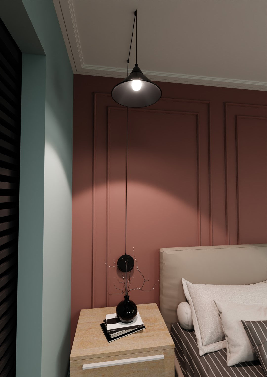 ABRAMO Pakabinamas šviestuvas Juoda 1 - interjere