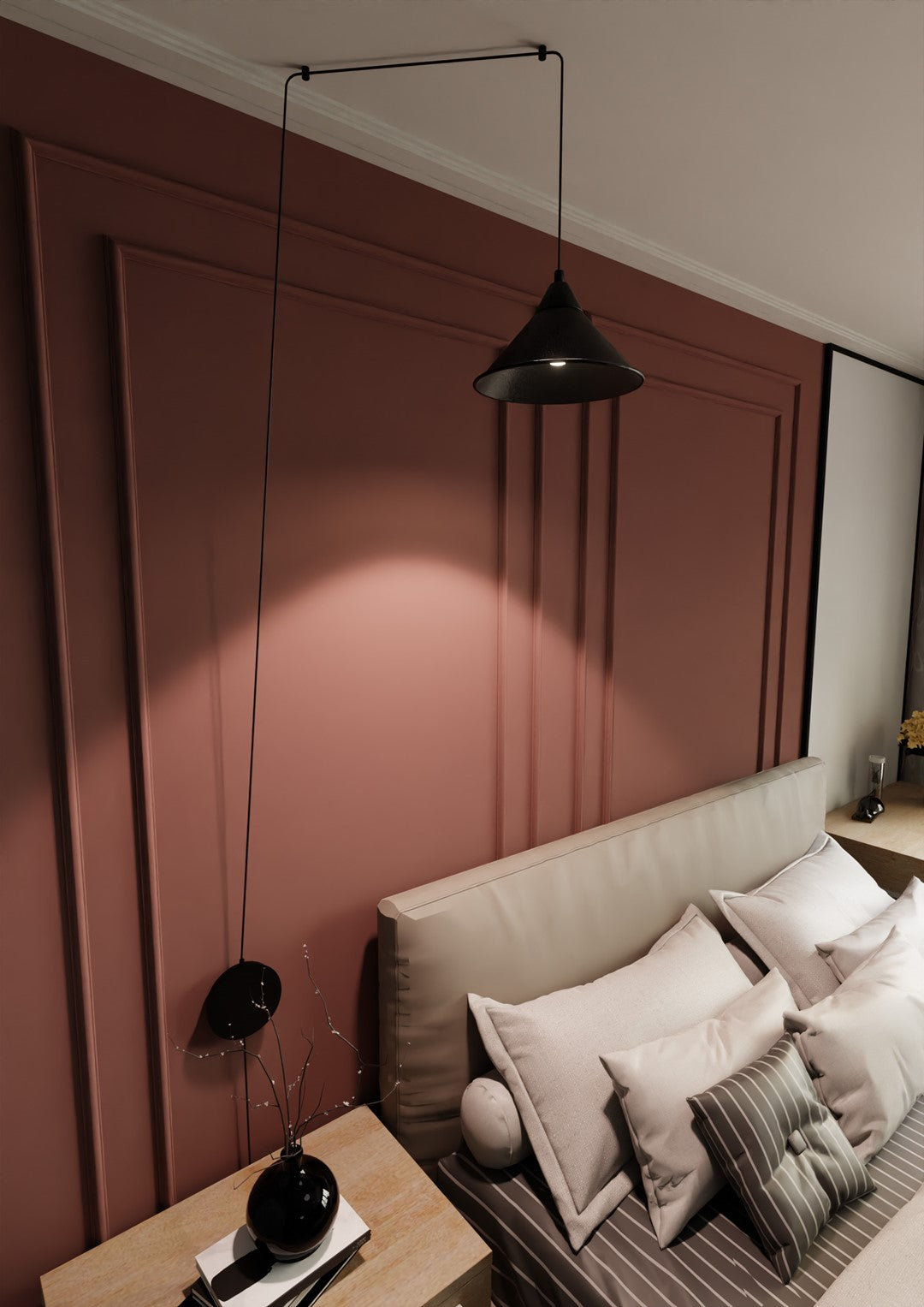 ABRAMO Pakabinamas šviestuvas Juoda 1 - medžiagų tekstūra