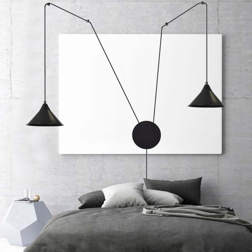 ABRAMO Pakabinamas šviestuvas Juoda 2 - detalus vaizdas