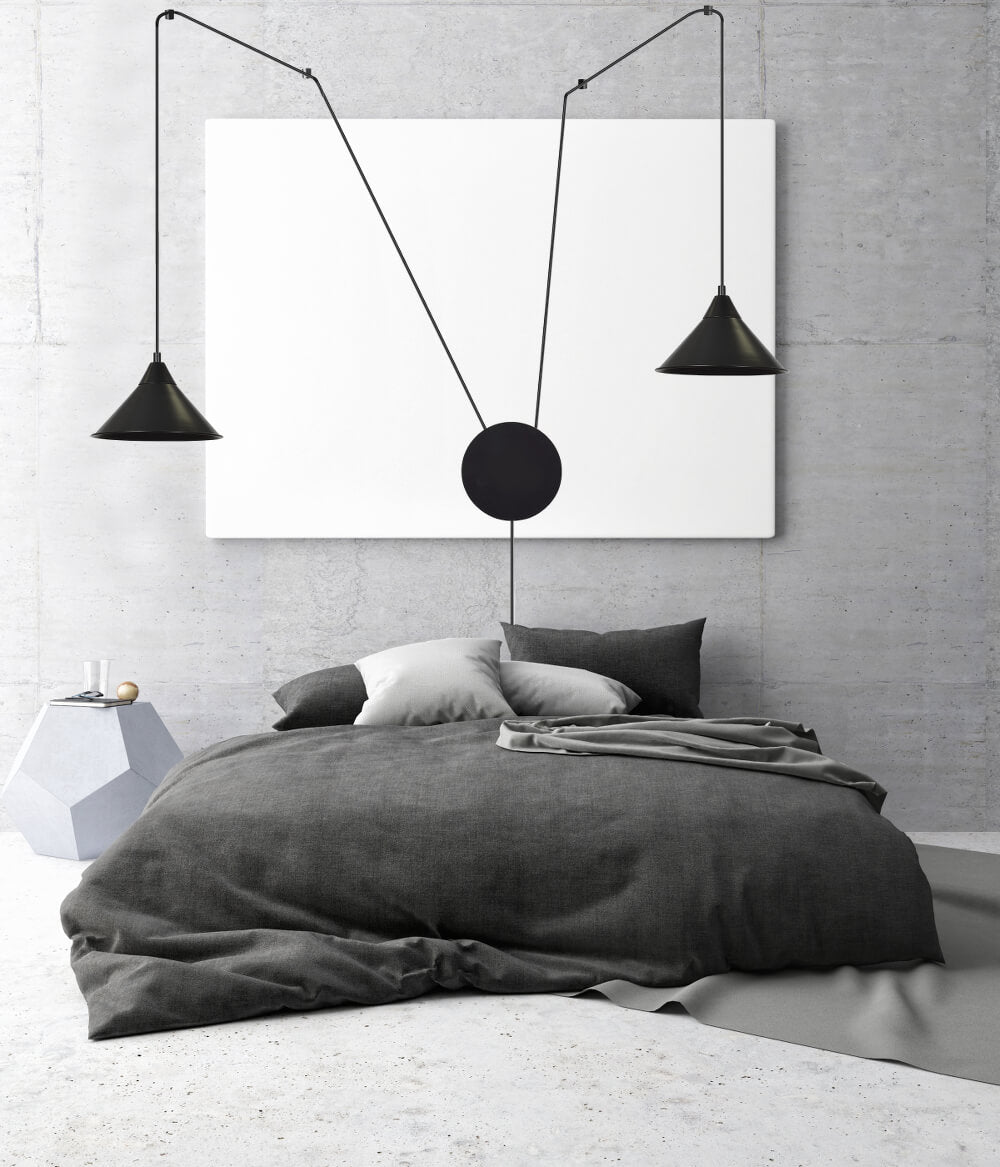 ABRAMO Pakabinamas šviestuvas Juoda 2 - šoninis vaizdas