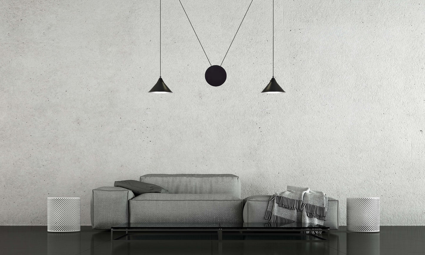 ABRAMO Pakabinamas šviestuvas Juoda 2 - medžiagų tekstūra