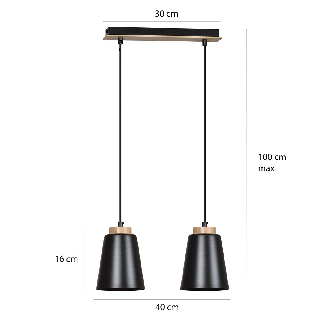 BOLERO Pakabinamas šviestuvas Juoda 2 - konstrukcijos detalės
