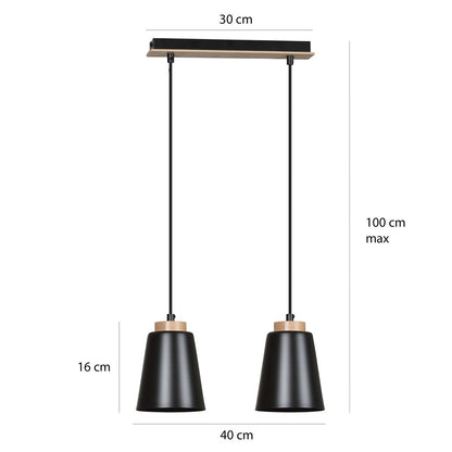 BOLERO Pakabinamas šviestuvas Juoda 2 - konstrukcijos detalės