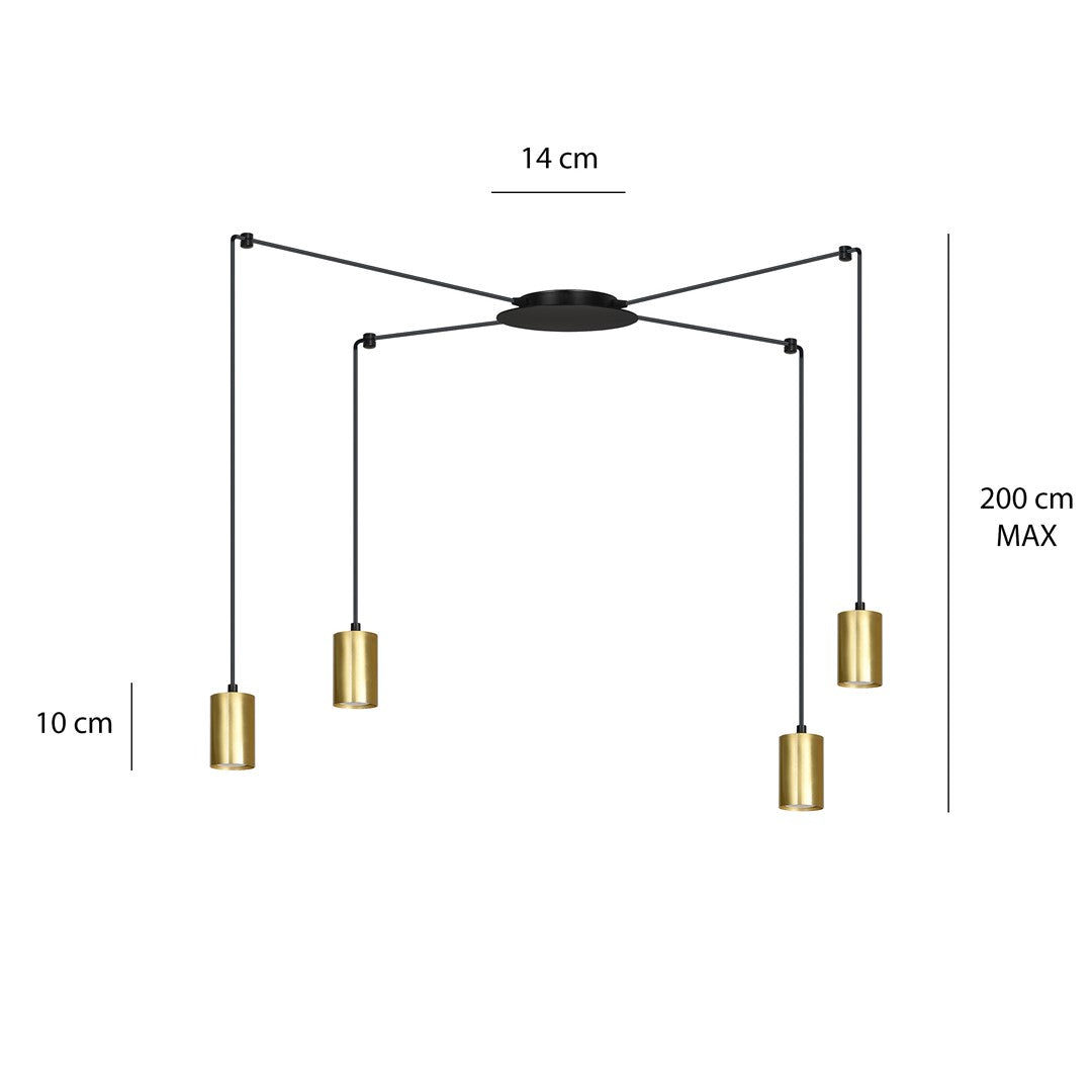 TRAKER Pakabinamas šviestuvas Black, gold 4 - montavimo detalės
