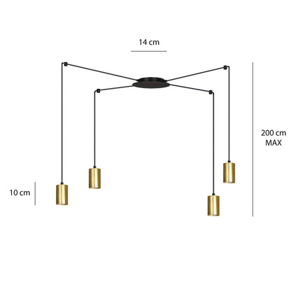 TRAKER Pakabinamas šviestuvas Black, gold 4 - montavimo detalės