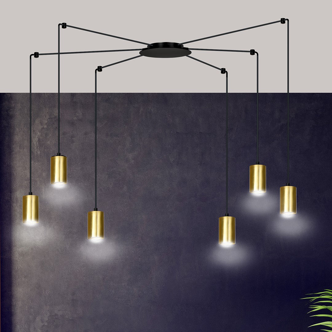 TRAKER Pakabinamas šviestuvas Black, gold 6 - viršus/apačia