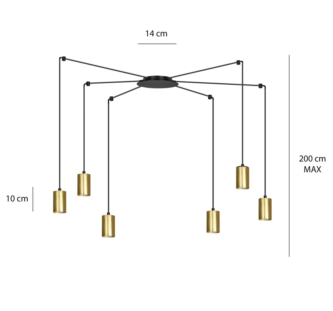 TRAKER Pakabinamas šviestuvas Black, gold 6 - montavimo detalės