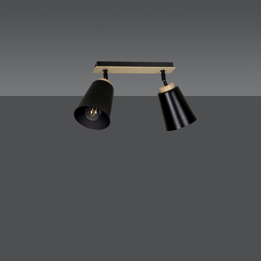 ATLAS Lubinis šviestuvas Juoda 2 - šoninis vaizdas